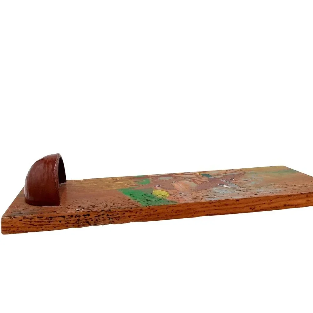 Duck Folk Art Barnwood Wall Pocket Plant Holder Handpainted Mallard OOAK 16 Inch